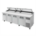 Thumbnail image #1 for True TPP-AT-119-HC 4-Section Pizza Prep Table with Side-Mounted Self-Contained Refrigeration