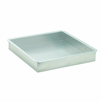 Square Straight-Sided Aluminum Cake Pan, 12 x 12 x 2 Inches, 16 Gauge