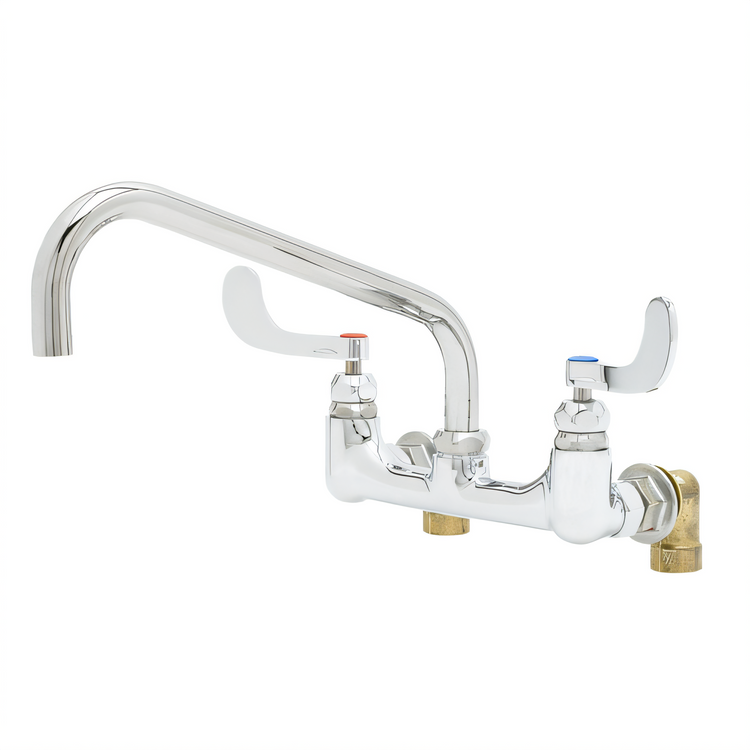 Product image #1 for T&S Brass Big-Flo Wall Mount Mixing Faucet with 12-Inch Swing Nozzle, 8-Inch Adjustable Centers