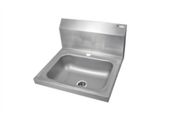 Pro-Bowl Wall-Mount Stainless Steel Hand Sink with 14 x 10 x 5-Inch Bowl and Single Deck-Mount Faucet Hole