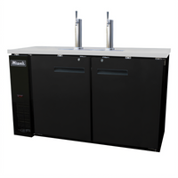 Migali Competitor Series® Two-Section Direct Draw Beer Dispenser with 2 Single-Faucet Towers, Holds 2 Half-Barrel Kegs, 60.8 Inch Wide, 115V