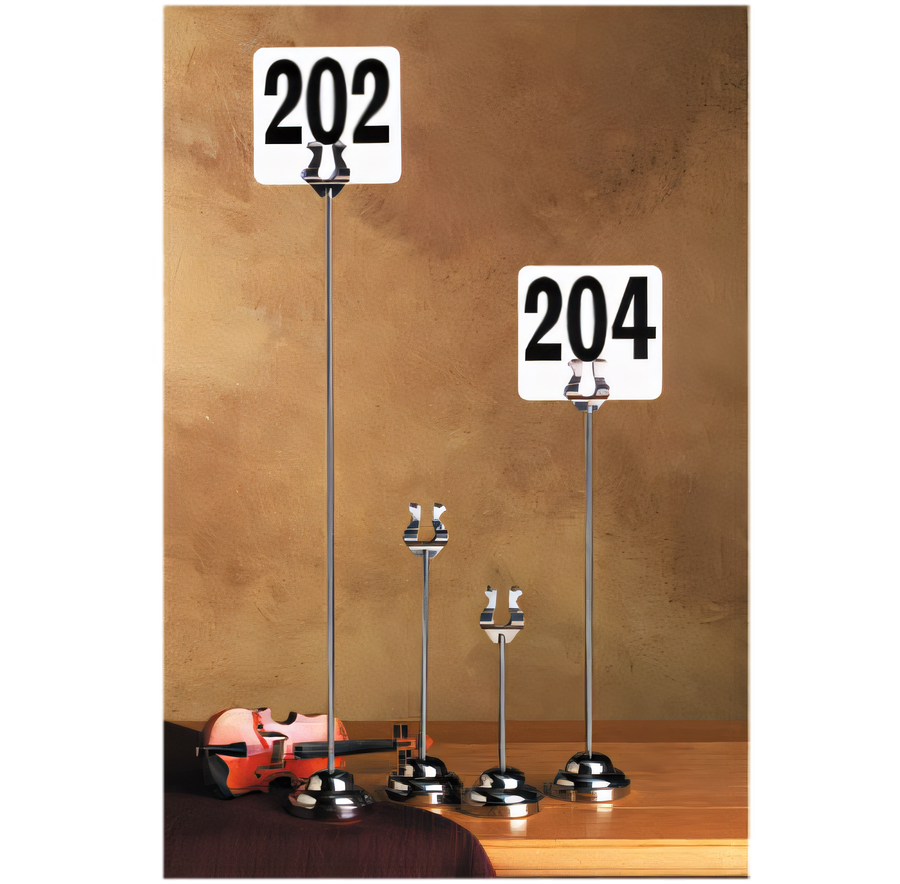 Product image #1 for American Metalcraft 6-Inch Chrome Harp Weighted Number Stand with Round Weighted Base