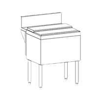 Top Shelf TSD Series Modular Underbar Ice Bin/Cocktail Unit, 18 Inch W x 24 Inch D, 35 lb Capacity