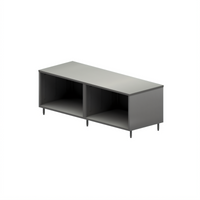 BK Resources 120-Inch x 30-Inch 14-Gauge Stainless Steel Chef Table with Open Front Cabinet Base