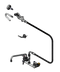 Thumbnail image #1 for T&S Brass Wall-Mount Pre-Rinse Mixing Faucet and Spray Assembly with 12-Inch Swing Nozzle, 60-Inch Hose, and 8-Inch Adjustable Centers