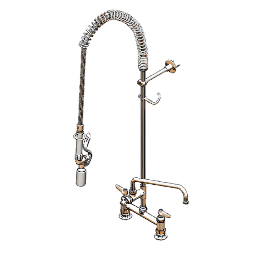 Product image #1 for EasyInstall 8-Inch Adjustable Deck Mount Pre-Rinse Unit with 12-Inch Swing Spout and 0.65 GPM Spray Valve