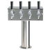 Thumbnail image #1 for T Style 4-Faucet Countertop Glycol-Cooled Draft Beer Tower, Polished Stainless Steel