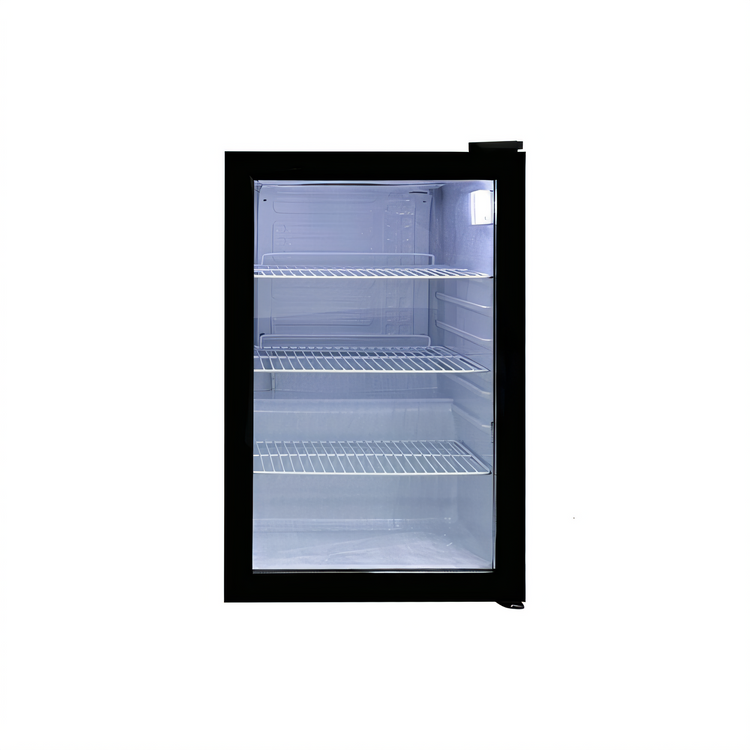 Product image #1 for Omcan Countertop Reach-In Refrigerated Display Case, 2.4 Cu. Ft., Black, Hinged Glass Door