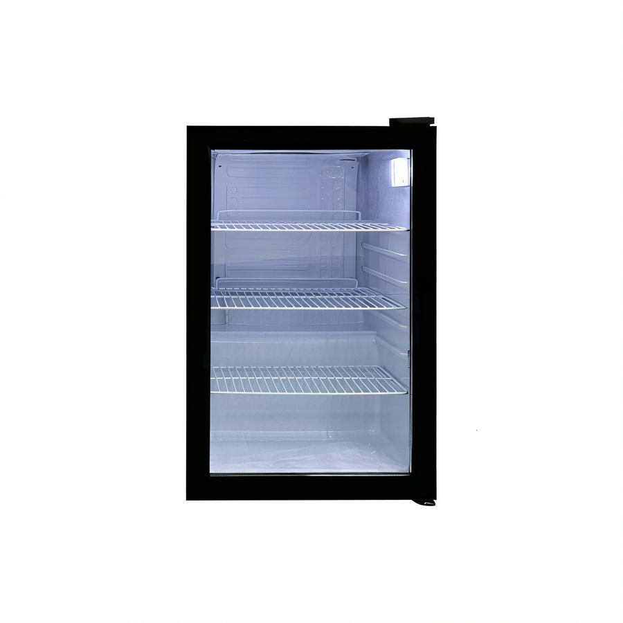 Product image #1 for Omcan Countertop Reach-In Refrigerated Display Case, 2.4 Cu. Ft., Black, Hinged Glass Door