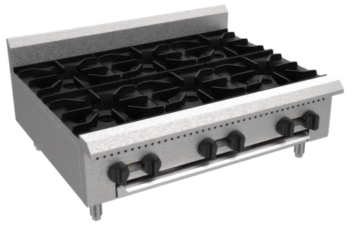 Product image #1 for Serv-Ware 36-Inch Six Burner Liquid Propane Gas Hot Plate with Stainless Steel Front and Cast Iron Grates