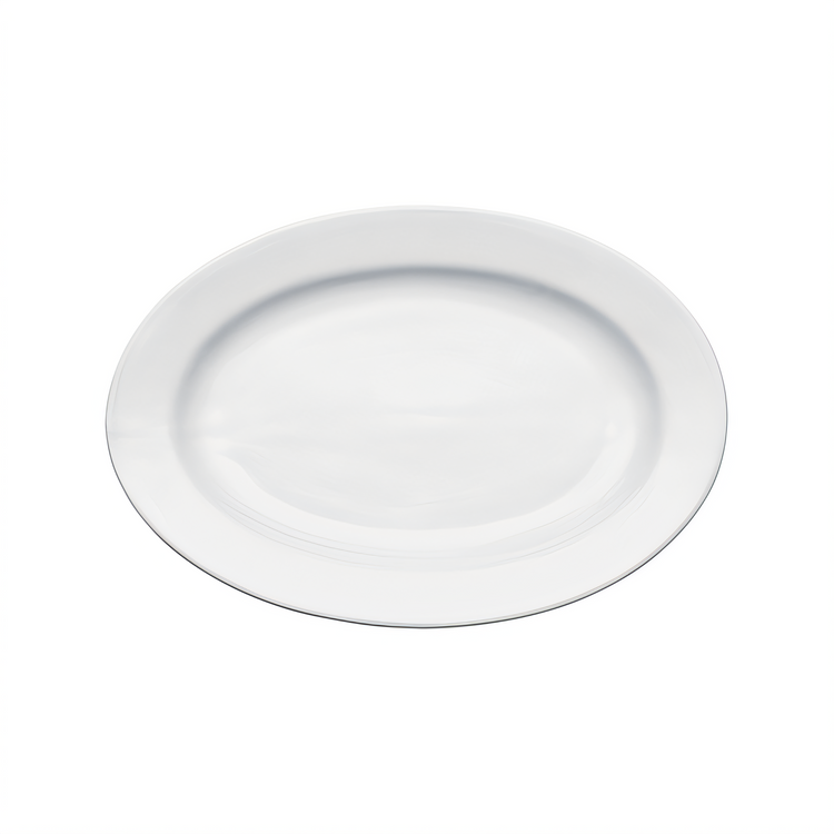 Product image #1 for Birkhall 15" x 10-1/4" Oval White Porcelain Platter with Rolled Edge