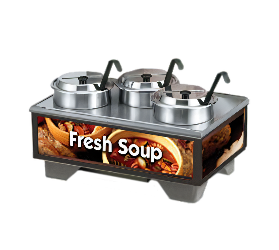 Product image #1 for Vollrath Cayenne Full-Size 1220 Rethermalizing Soup Merchandiser Base with 4 Qt Accessory Pack, Country Kitchen Graphics
