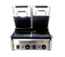 Thumbnail image #1 for Omcan Commercial Double Panini Grill with Smooth Top & Bottom Cast Iron Plates, 10 x 18 Inch Cooking Surface, 220V