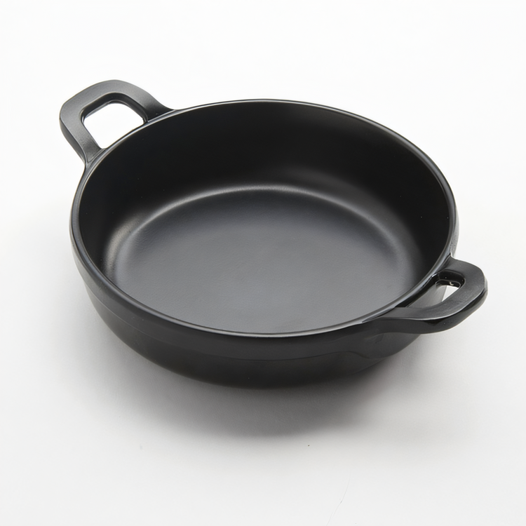 Product image #1 for American Metalcraft Round Melamine Casserole Dish with Handles, Black
