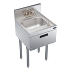 Thumbnail image #1 for Krowne Royal Series KR19-18ST Freestanding Stainless Steel Underbar Hand Sink with Soap & Towel Dispensers, 18"W x 19"D, 7" Deep Bowl
