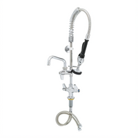 EasyInstall Single-Hole Deck-Mount Pre-Rinse Unit with Add-On Faucet, 6-Inch Swing Spout, and 24-Inch Hose