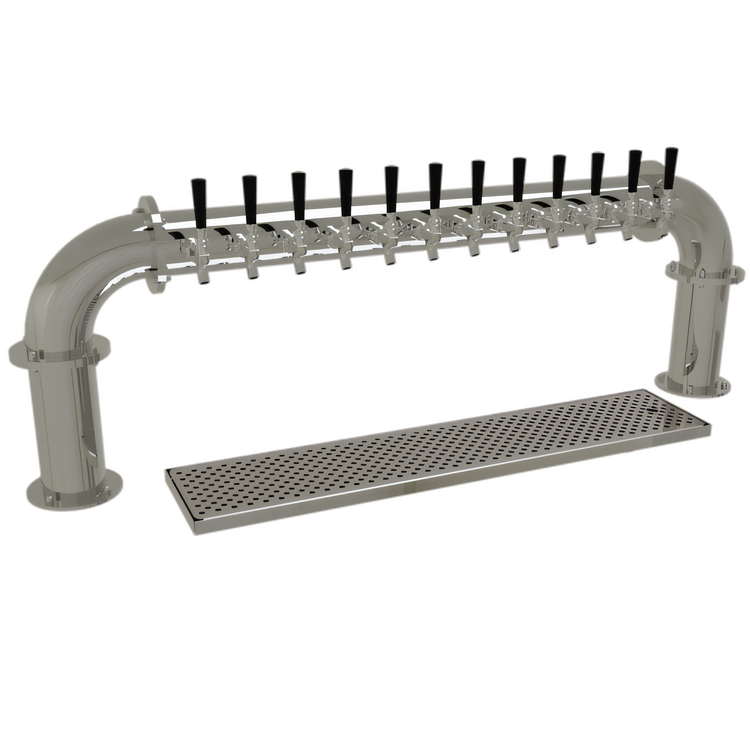 Product image #1 for Glastender 2-Column Countertop Pipe Pass-Thru Glycol-Cooled Draft Dispensing Tower with 12 Faucets