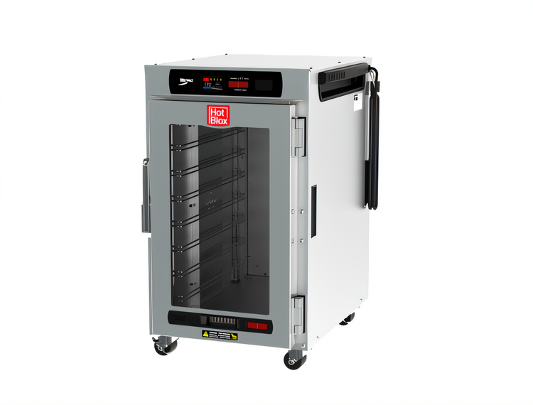 Product image #1 for Metro HotBlox Narrow 8-Pan Pass-Thru Undercounter Insulated Holding Cabinet, Digital Touchscreen, Clear Front Door / Solid Rear Door