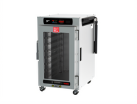 Metro HotBlox Narrow 8-Pan Pass-Thru Undercounter Insulated Holding Cabinet, Digital Touchscreen, Clear Front Door / Solid Rear Door