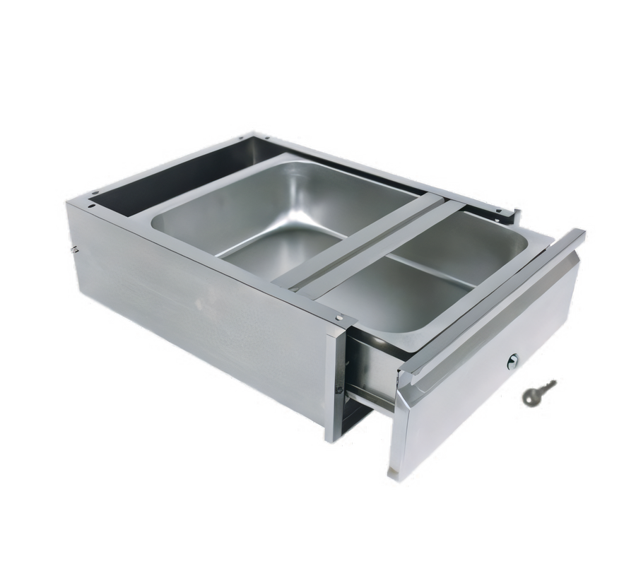 Product image #1 for Stainless Steel Locking Self-Closing Work Table Drawer Assembly, 20 x 20 x 5 Inch Pan