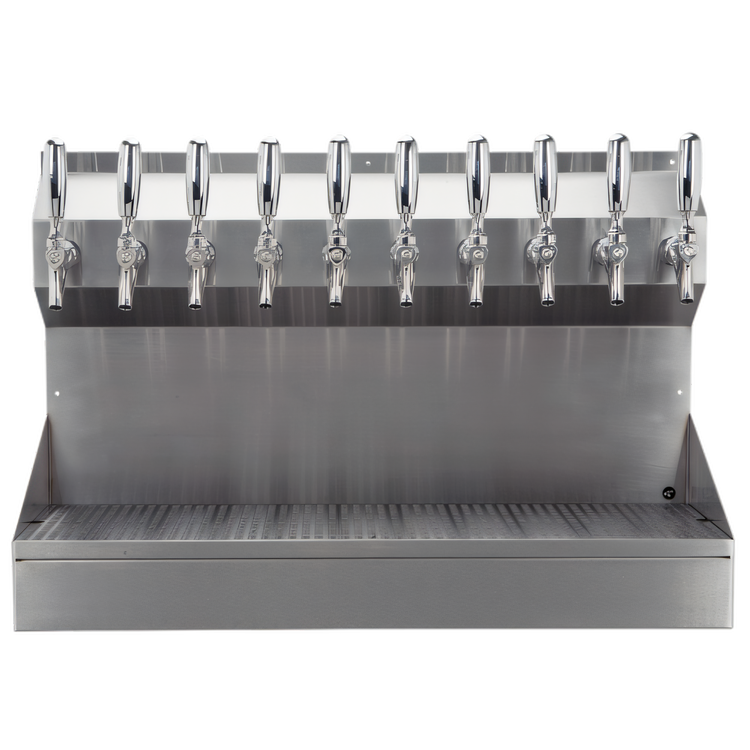 Product image #1 for Kronos 10-Faucet Wall-Mount Glycol-Cooled Draft Tower with Integrated Drip Tray