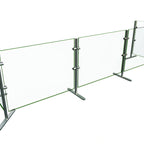 Thumbnail image #1 for Hatco Flav-R-Shield™ EP6-96 Portable 96-Inch 3-Bay Single-Sided Sneeze Guard with Tempered Glass and Brushed Stainless Steel Posts