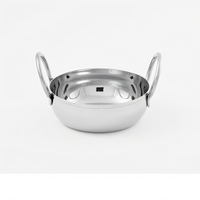 American Metalcraft 16 oz Stainless Steel Round Balti Dish with Handles, Mirror Finish