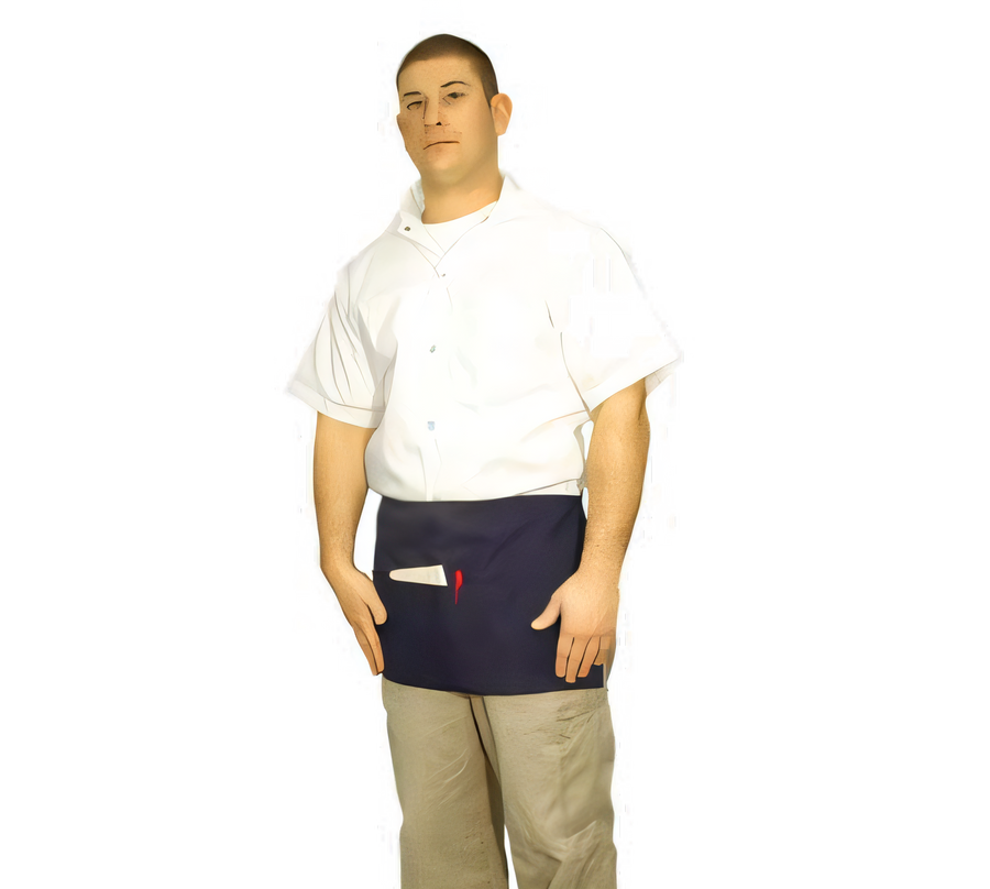 Product image #1 for Admiral Craft Black Three-Pocket Waist Apron, 12 x 24 Inch, 65/35 Cotton Twill