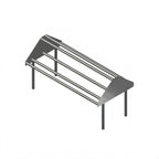 Thumbnail image #1 for John Boos DTSS-3096-T Double-Sided Tubular Stainless Steel Sorting Shelf for Soiled Dish Tables, 96 x 30-1/2 Inches, Table or Wall Mounted