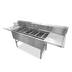 Thumbnail image #1 for John Boos 3-Compartment Straight Clean Dishtable/Pot Sink with 2 Drainboards and Left-Side Dish Machine Attachment