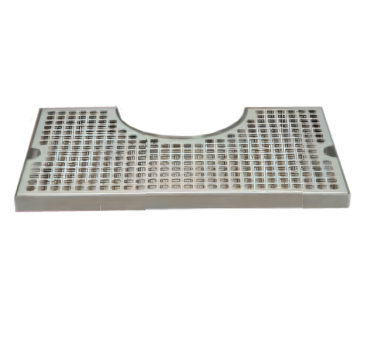 Product image #1 for Micro Matic USA Surface-Mount Stainless Steel Drip Tray Trough with 4-Inch Draft Beer Column Cutout, 14 x 8 Inches