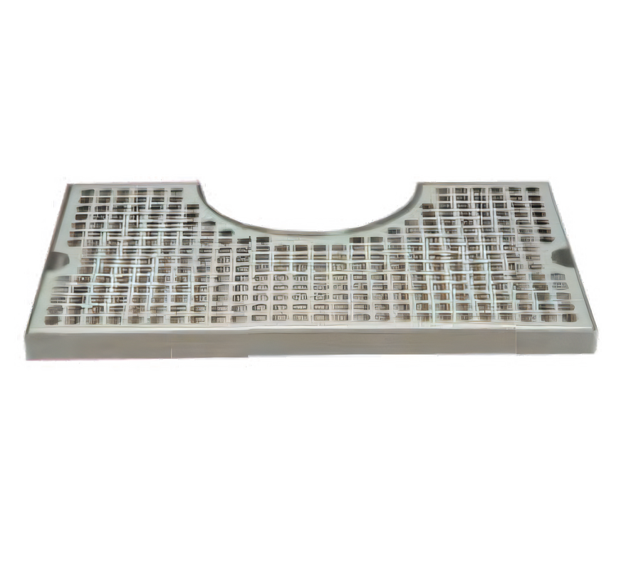 Product image #1 for Micro Matic USA Surface-Mount Stainless Steel Drip Tray Trough with 4-Inch Draft Beer Column Cutout, 14 x 8 Inches