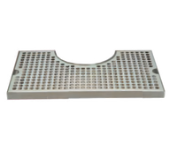 Micro Matic USA Surface-Mount Stainless Steel Drip Tray Trough with 4-Inch Draft Beer Column Cutout, 14 x 8 Inches