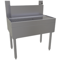30-Inch Stainless Steel Underbar Beer Drainer with Tubing Chase and Lift-Out Perforated Insert