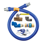 Thumbnail image #1 for Dormont Manufacturing Dormont Blue Hose 16100KITS72 Moveable Gas Connector Kit, 1" x 72", Blue PVC-Coated Stainless Steel, Quick Disconnect