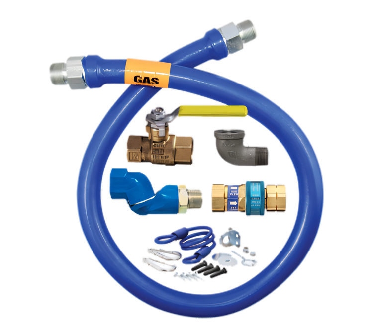 Product image #1 for Dormont Blue Hose 1 Inch I.D. x 72 Inch Moveable Gas Connector Deluxe Kit