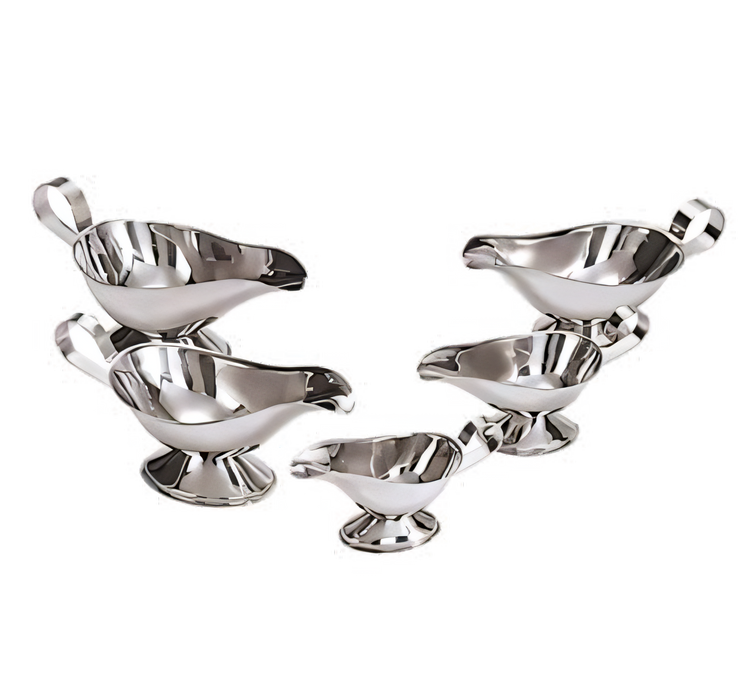 Product image #1 for 3 oz Stainless Steel Gravy Boat with Loop Handle and Tapered Spout