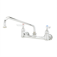 T&S Brass B-2342 Wall Mount Mixing Faucet with 10-Inch Swing Nozzle, 8-Inch Centers