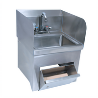 BK Resources Wall-Mount Hand Sink with Integrated Towel Dispenser and Deck-Mount Faucet, 14 x 10 x 5 Bowl