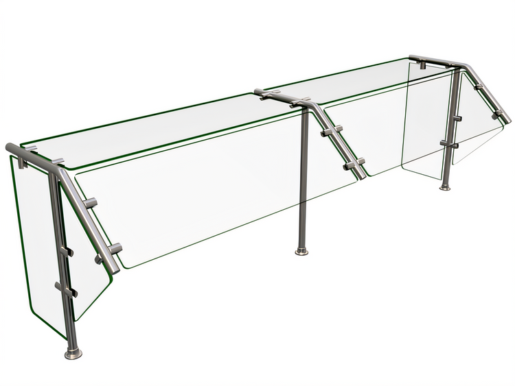 Product image #1 for Hatco Flav-R-Shield ES40-72 Self-Service 2-Bay Sneeze Guard, 72-Inch Wide