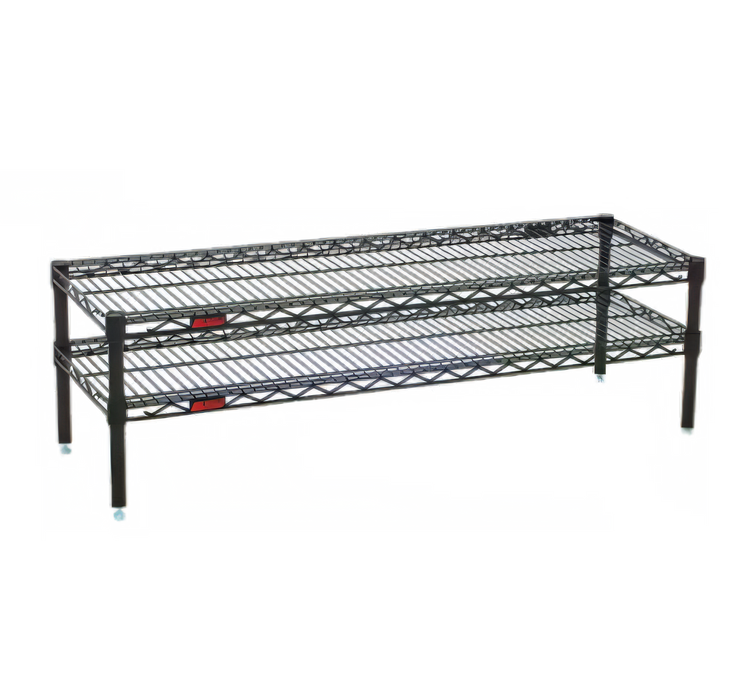 Product image #1 for QuadTruss Front Case Merchandise Wire Shelving Unit, 2-Tier, 30 x 14 x 14 Inches, Green Epoxy Finish