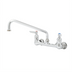 Thumbnail image #1 for T&S Brass Double Pantry Wall-Mount Mixing Faucet with 10-Inch Swing Nozzle, 8-Inch Centers