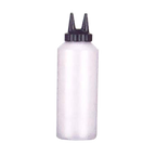 Thumbnail image #1 for Vollrath Twin Tip™ 2212-1308 12 oz Double-Tip Squeeze Bottle Dispenser, Clear with Yellow Standard Cap Case of 12