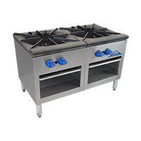Comstock-Castle CSP36 36-Inch Gas Stock Pot Range with Double Venturi Cast Iron Burners and Open Front Cabinet Base