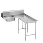 Thumbnail image #1 for Klinger's Trading DTS3084R-ISLAND Island Corner Soiled Dish Table, Right-to-Left, 16-Gauge Stainless Steel, Pre-Rinse Sink, 10" Backsplash