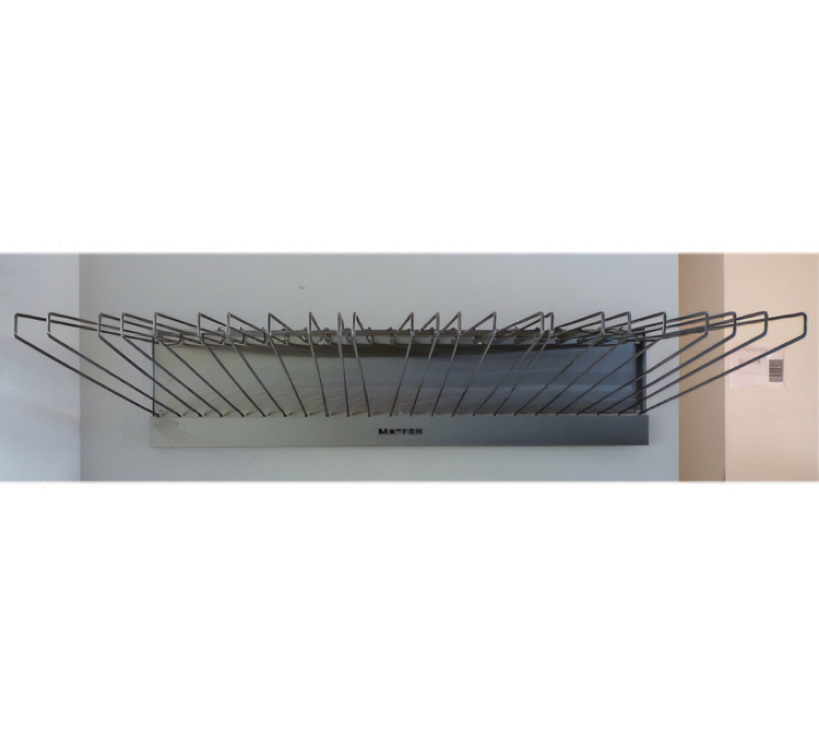 Product image #1 for Matfer Bourgeat Wall-Mount Stainless Steel Drying Rack for Linen Liners with 24 Foldable Pivot Bars, 57-3/4 Inch