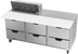 Thumbnail image #1 for Beverage-Air 72-Inch Three-Section Sandwich Prep Table Refrigerated Counter with 6 Drawers, 8-Pan Cut Top, and 17-Inch Cutting Board