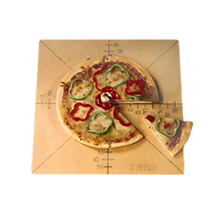 American Metalcraft 20-Inch Square Pizza Slice Cutting Board and Guide, 6-Slice Markings, Pressed Wood Fiber