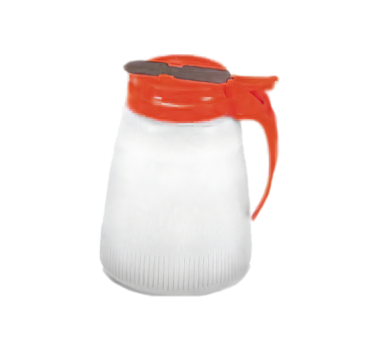Product image #1 for Dripcut® 48 oz White Polyethylene Syrup Dispenser with Graduated Markings and Red Plastic Top