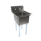 Thumbnail image #1 for John Boos E1S8-18-12-X 1-Compartment Stainless Steel Sink, 18 x 18 x 12 Bowl, 9-3/4-Inch Backsplash, Galvanized Legs